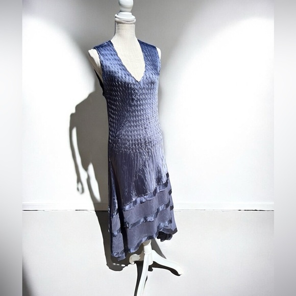 🌻NEW Komarov Charmeuse Satin & Chiffon Sleeveless Cocktail Dress XL $438.00 - Picture 6 of 12